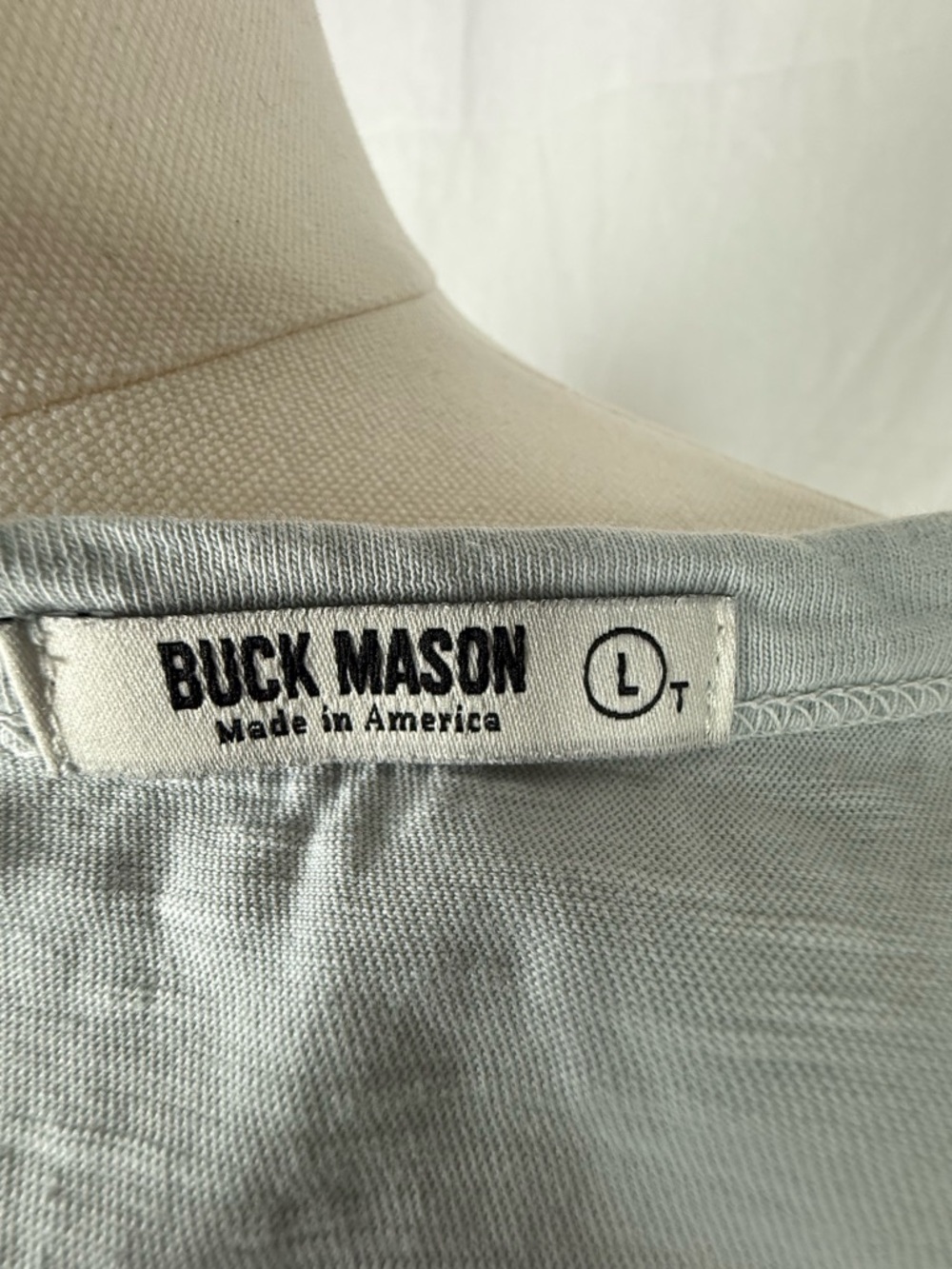 BUCK MASON PIMA CLASSIC TEE, MEN’S LARGE/TALL,LIGHT BLUE - Picture 7 of 7